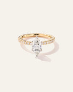 Lab Grown Diamond Marquise Petite Pave Engagement Ring - 1ct - US 5148