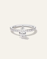 Lab Grown Diamond Pear Petite Pave Engagement Ring - 1ct - US 6830