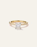 Lab Grown Diamond Princess Petite Pave Engagement Ring - 1ct - US 7348