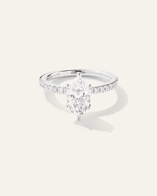 Lab Grown Diamond Marquise Petite Pave Engagement Ring - 1.5ct - US 4343