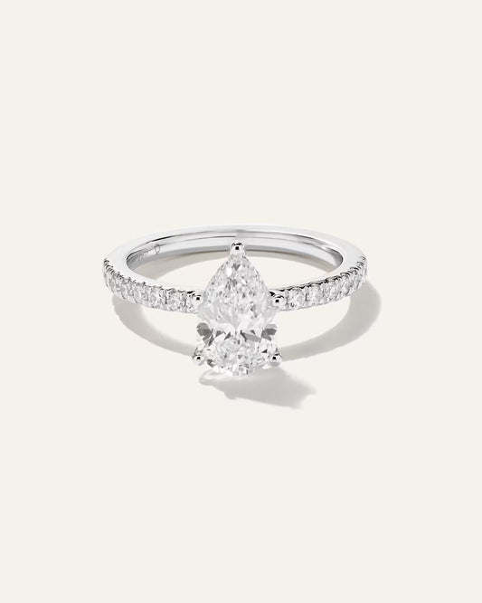 Lab Grown Diamond Pear Petite Pave Engagement Ring - 1.5ct - US 2026