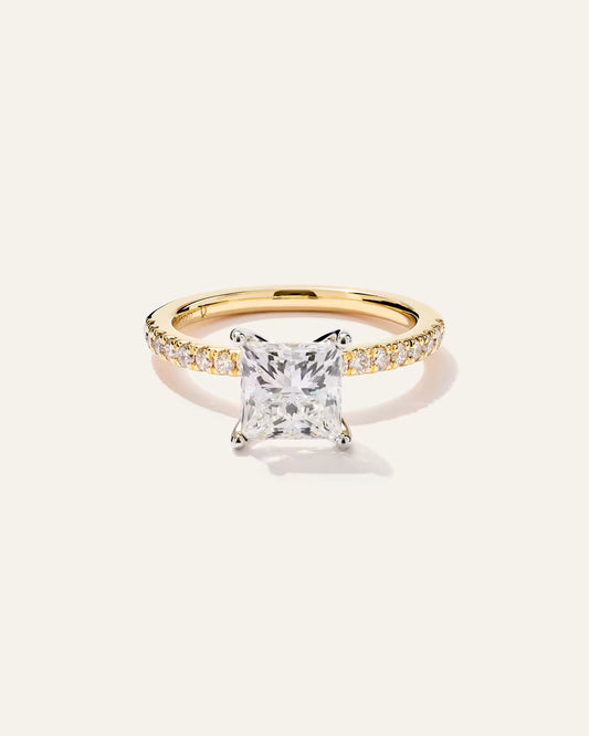 Lab Grown Diamond Princess Petite Pave Engagement Ring - 1.5ct - US 5711