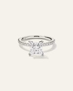 Lab Grown Diamond Princess Petite Pave Engagement Ring - 1.5ct - US 8642