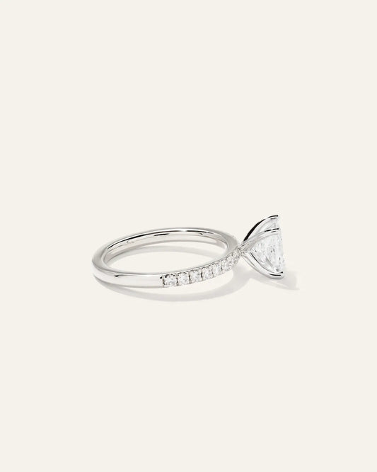 Lab Grown Diamond Princess Petite Pave Engagement Ring - 1.5ct - US 8642