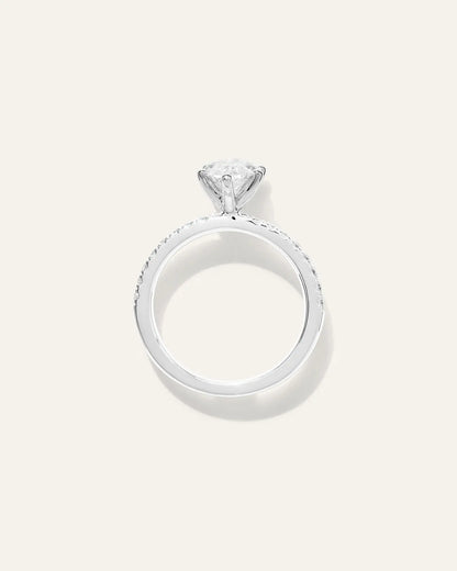 Lab Grown Diamond Marquise Petite Pave Engagement Ring - 2ct - US 4179