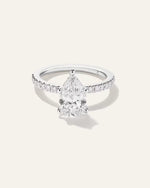 Lab Grown Diamond Pear Petite Pave Engagement Ring - 2ct - US 7206