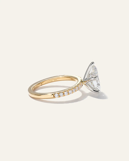 Lab Grown Diamond Pear Petite Pave Engagement Ring - 2ct - US 7184