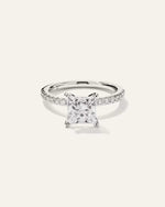 Lab Grown Diamond Princess Petite Pave Engagement Ring - 2ct - US 3776