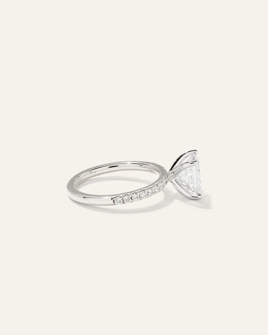 Lab Grown Diamond Princess Petite Pave Engagement Ring - 2ct - US 3776