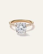 Lab Grown Diamond Round Petite Pave Engagement Ring - 2.5ct - US 4956