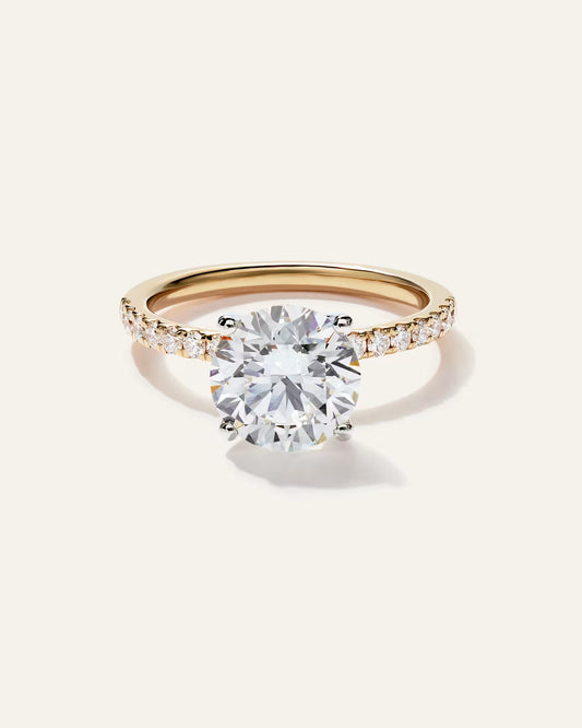 Lab Grown Diamond Round Petite Pave Engagement Ring - 2.5ct - US 4956