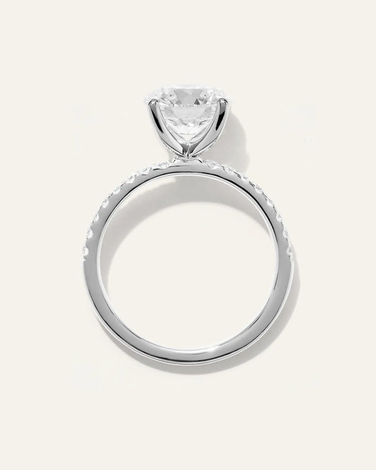 Lab Grown Diamond Round Petite Pave Engagement Ring - 2.5ct - US 1330