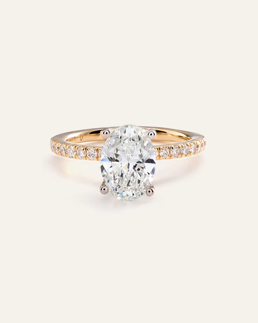 Lab Grown Diamond Oval Petite Pave Engagement Ring - 2.5ct - US 8459