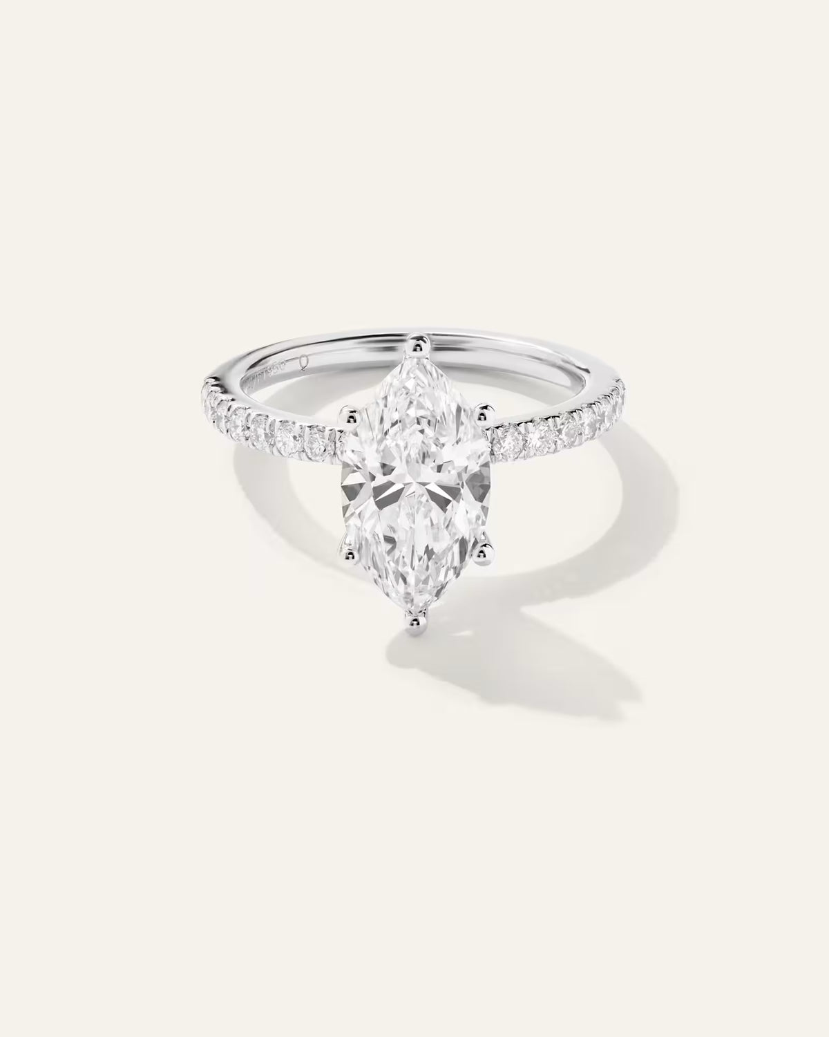 Lab Grown Diamond Marquise Petite Pave Engagement Ring - 2.5ct - US 0835