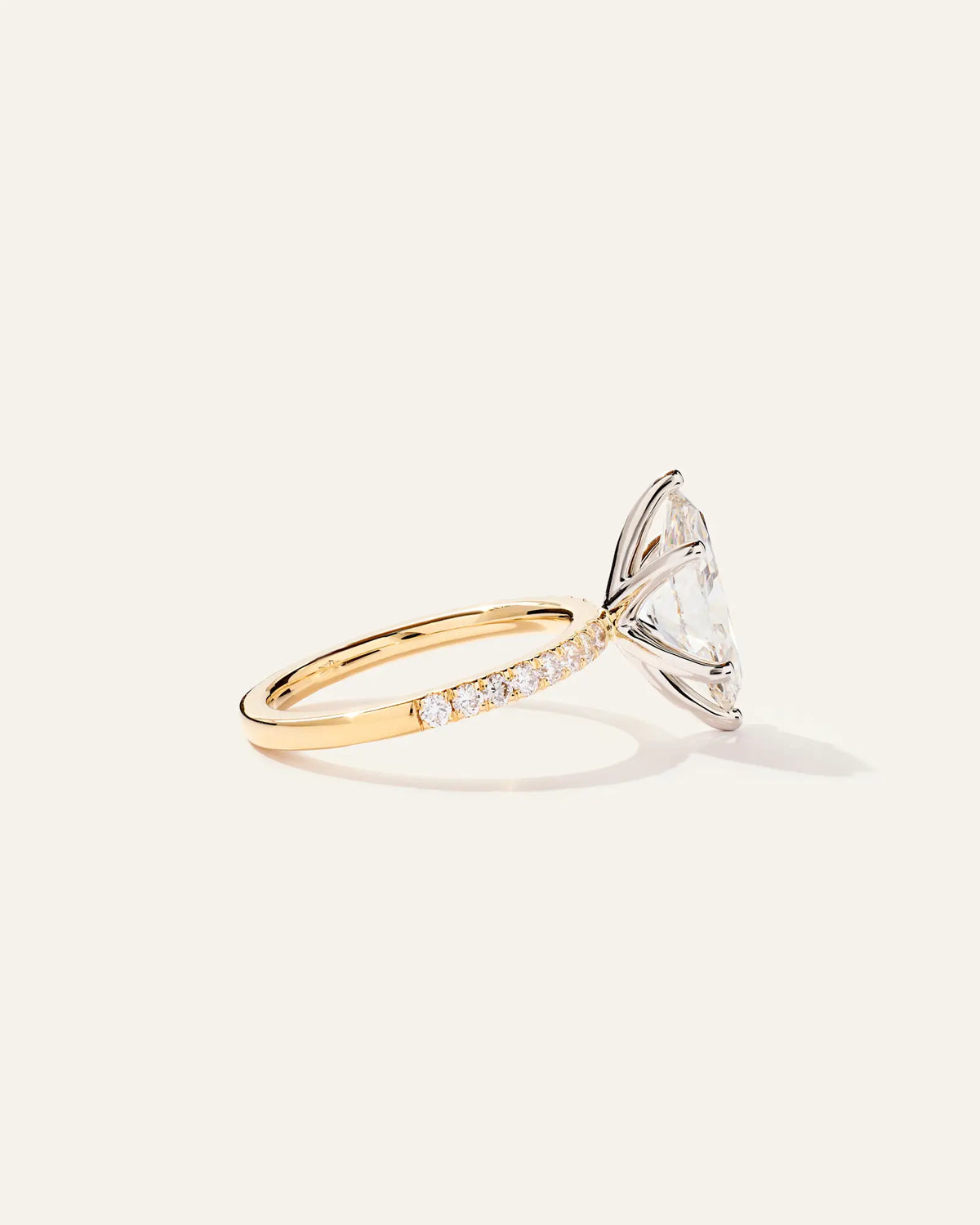 Lab Grown Diamond Marquise Petite Pave Engagement Ring - 2.5ct - US 7473