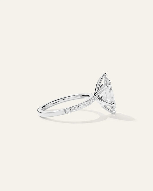 Lab Grown Diamond Marquise Petite Pave Engagement Ring - 2.5ct - US 7711