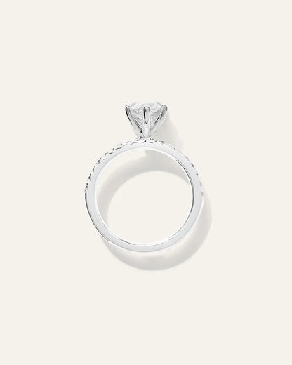 Lab Grown Diamond Marquise Petite Pave Engagement Ring - 2.5ct - US 0835