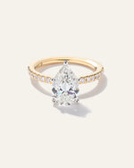 Lab Grown Diamond Pear Petite Pave Engagement Ring - 2.5ct - US 3934