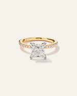 Lab Grown Diamond Princess Petite Pave Engagement Ring - 2.5ct - US 9355