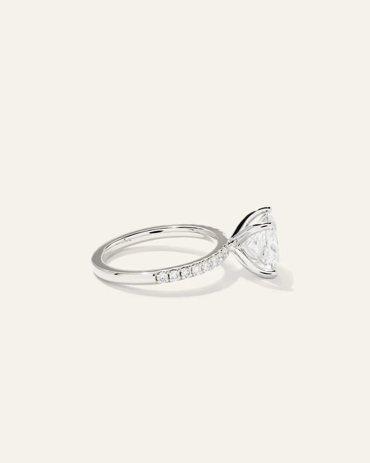 Lab Grown Diamond Princess Petite Pave Engagement Ring - 2.5ct - US 8693