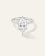 Lab Grown Diamond Marquise Petite Pave Engagement Ring - 3ct - US 7756