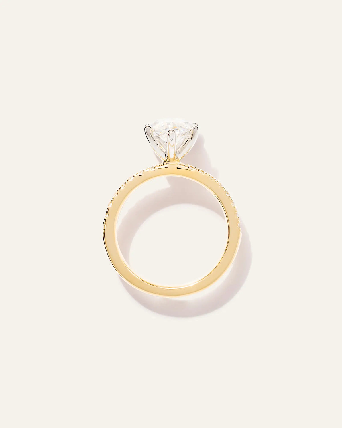 Lab Grown Diamond Marquise Petite Pave Engagement Ring - 3ct - US 0207