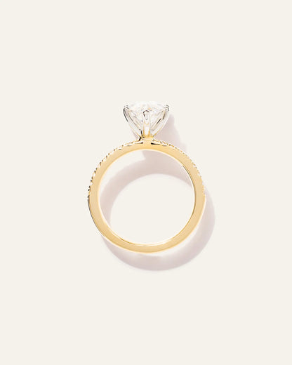Lab Grown Diamond Marquise Petite Pave Engagement Ring - 3ct - US 0207