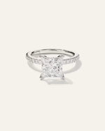 Lab Grown Diamond Princess Petite Pave Engagement Ring - 3ct - US 2648