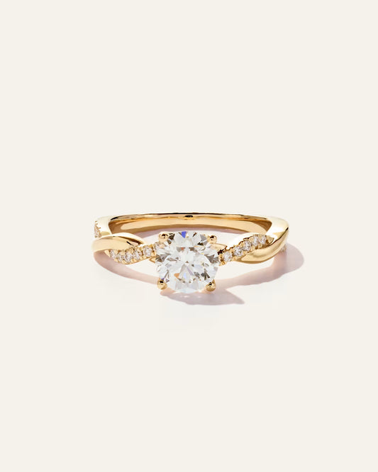 Lab Grown Diamond Round Twisted Engagement Ring - 1ct - US 4687