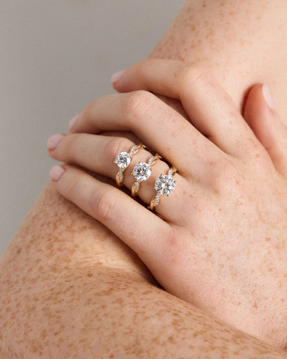 Lab Grown Diamond Round Twisted Engagement Ring - 2ct - US 2907