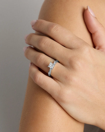 Lab Grown Diamond Princess Twisted Engagement Ring - 1ct - US 9140