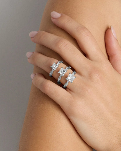 Lab Grown Diamond Princess Twisted Engagement Ring - 2ct - US 8654