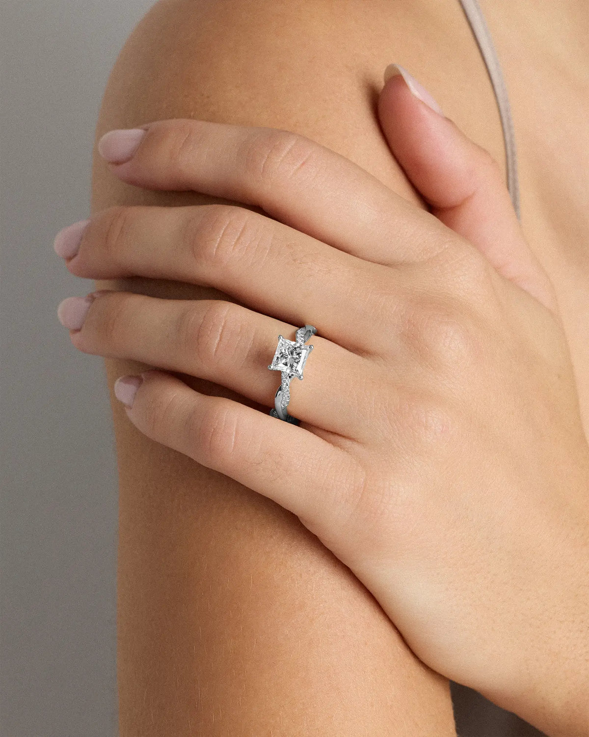 Lab Grown Diamond Princess Twisted Engagement Ring - 1.5ct - US 4204