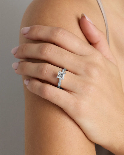 Lab Grown Diamond Princess Twisted Engagement Ring - 1.5ct - US 4204