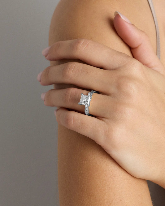 Lab Grown Diamond Princess Twisted Engagement Ring - 2.5ct - US 8455