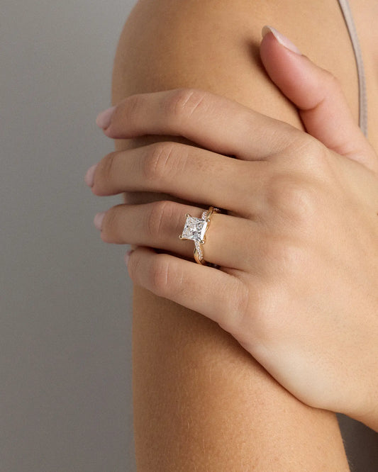 Lab Grown Diamond Princess Twisted Engagement Ring - 2.5ct - US 0288