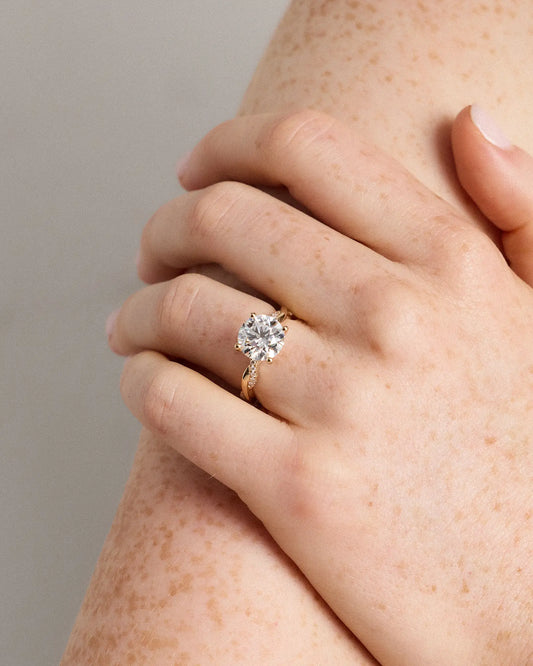 Lab Grown Diamond Round Twisted Engagement Ring - 3ct - US 4049
