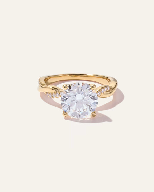Lab Grown Diamond Round Twisted Engagement Ring - 3ct - US 4049