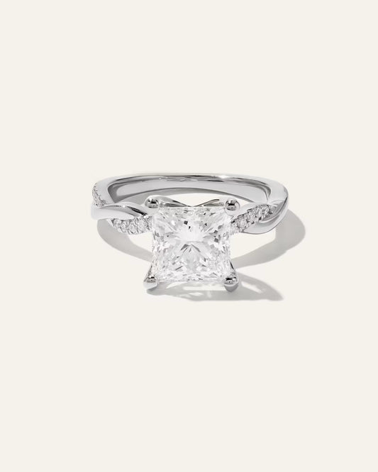 Lab Grown Diamond Princess Twisted Engagement Ring - 3ct - US 3119