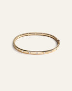 14K Gold Natural Diamond Inlay Bangle - US 9432