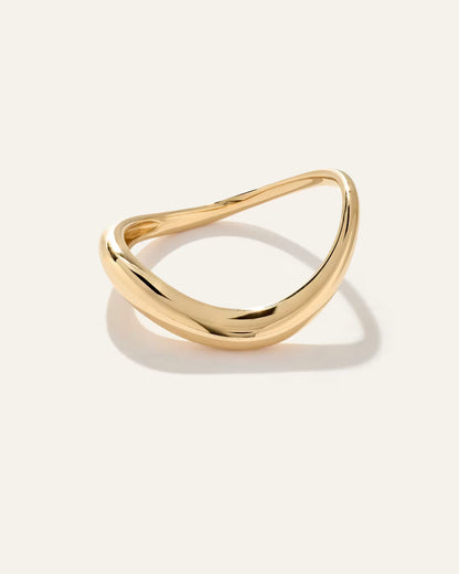 14K Gold Wave Ring - US 3796