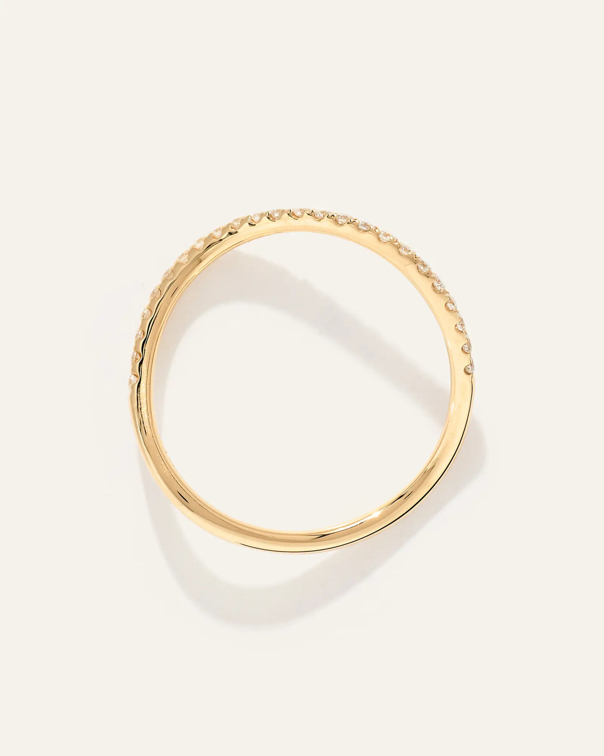 14K Gold Pave Diamond Wave Ring - US 1972