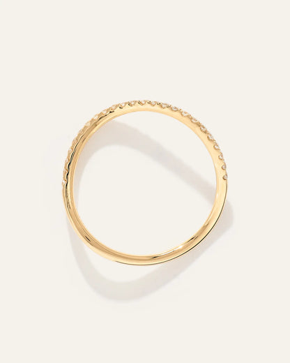 14K Gold Pave Diamond Wave Ring - US 1972