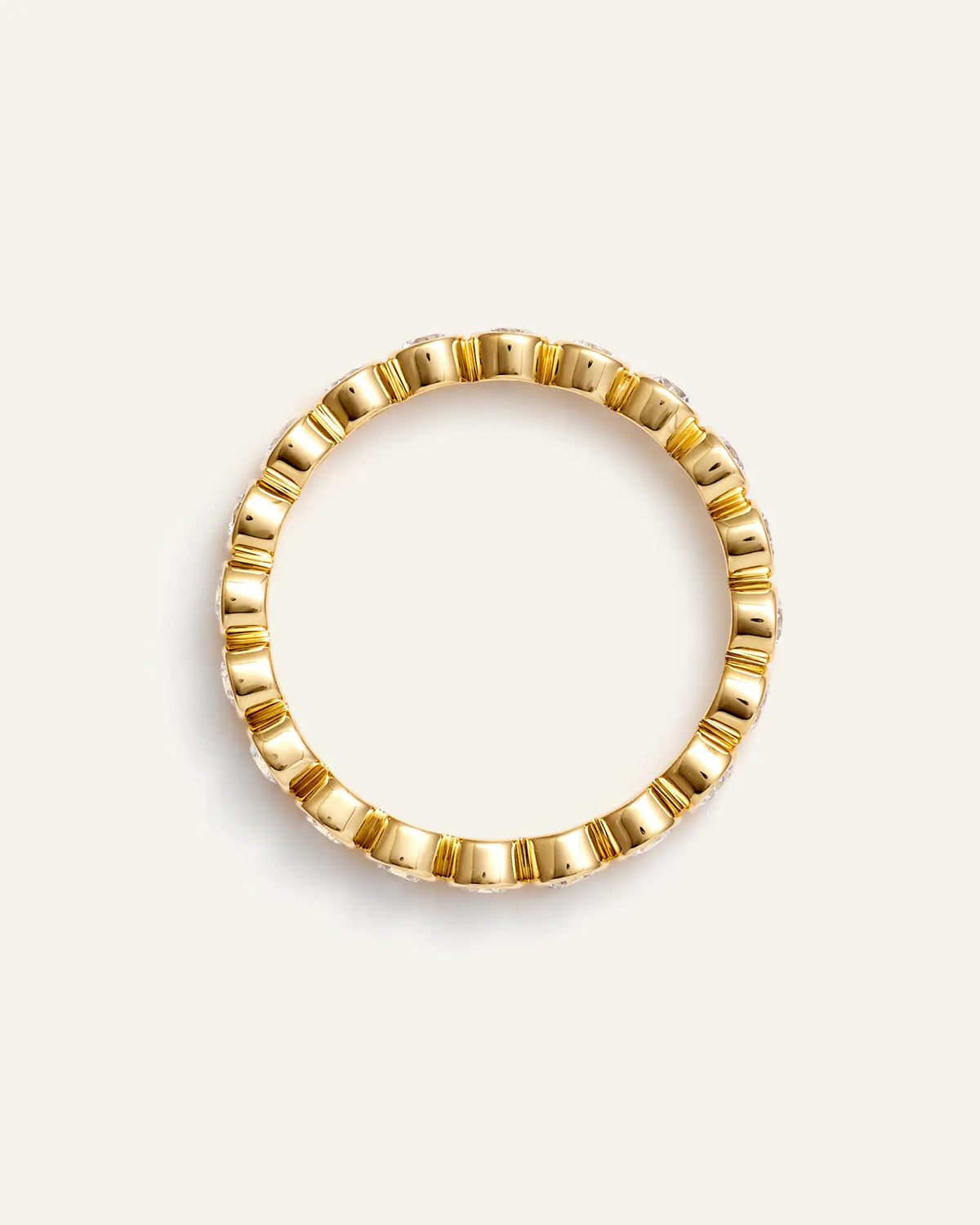 14K Gold Lab Grown Diamond Round Bezel Eternity Band - 1ctw - US 5702