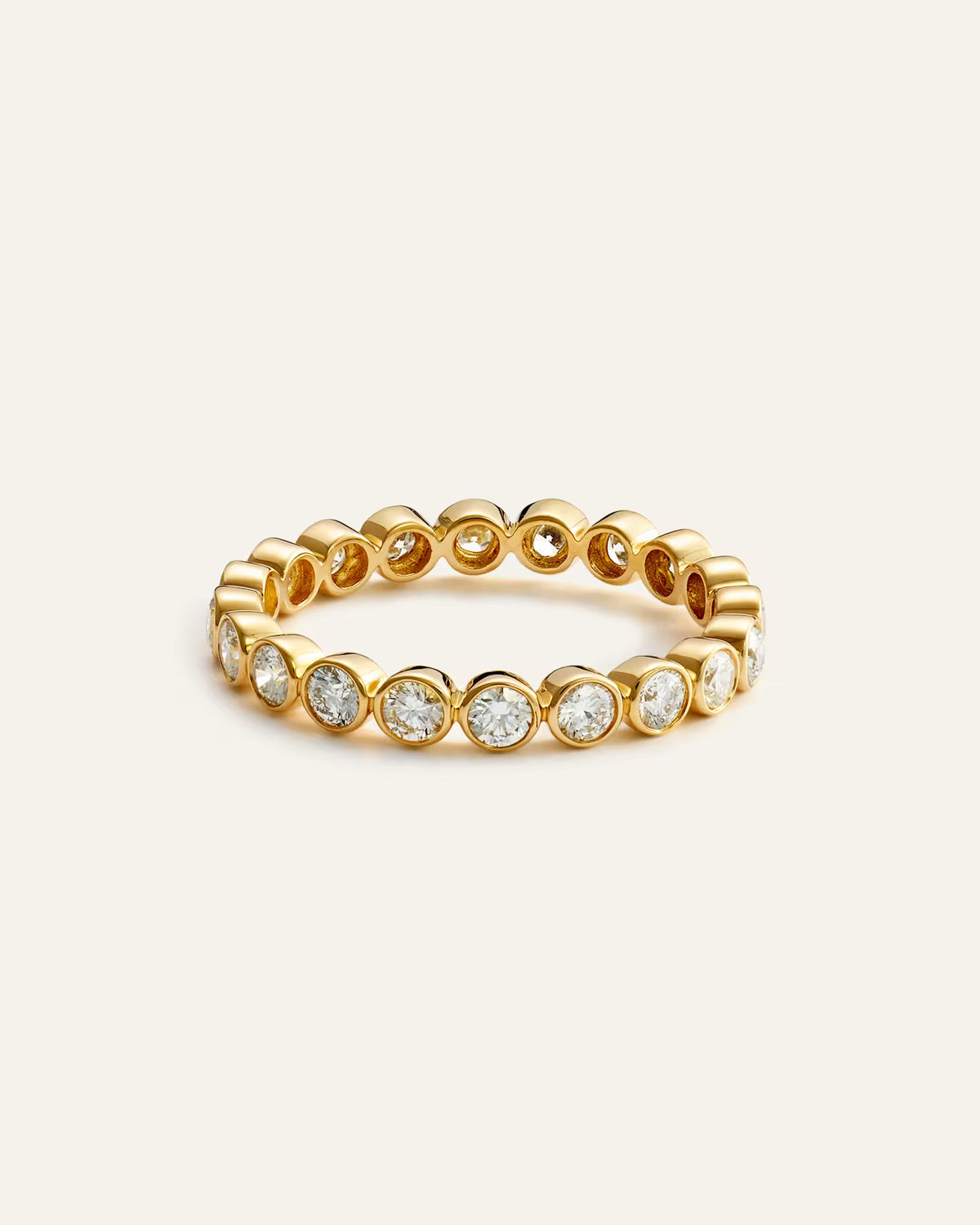 14K Gold Lab Grown Diamond Round Bezel Eternity Band - 1ctw - US 5702