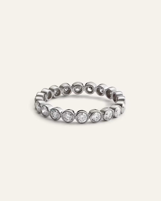 14K Gold Lab Grown Diamond Round Bezel Eternity Band - 1ctw - US 5864