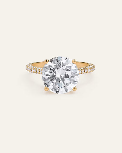 Lab Grown Diamond Round Pave Cathedral Engagement Ring - 5ct - US 1504