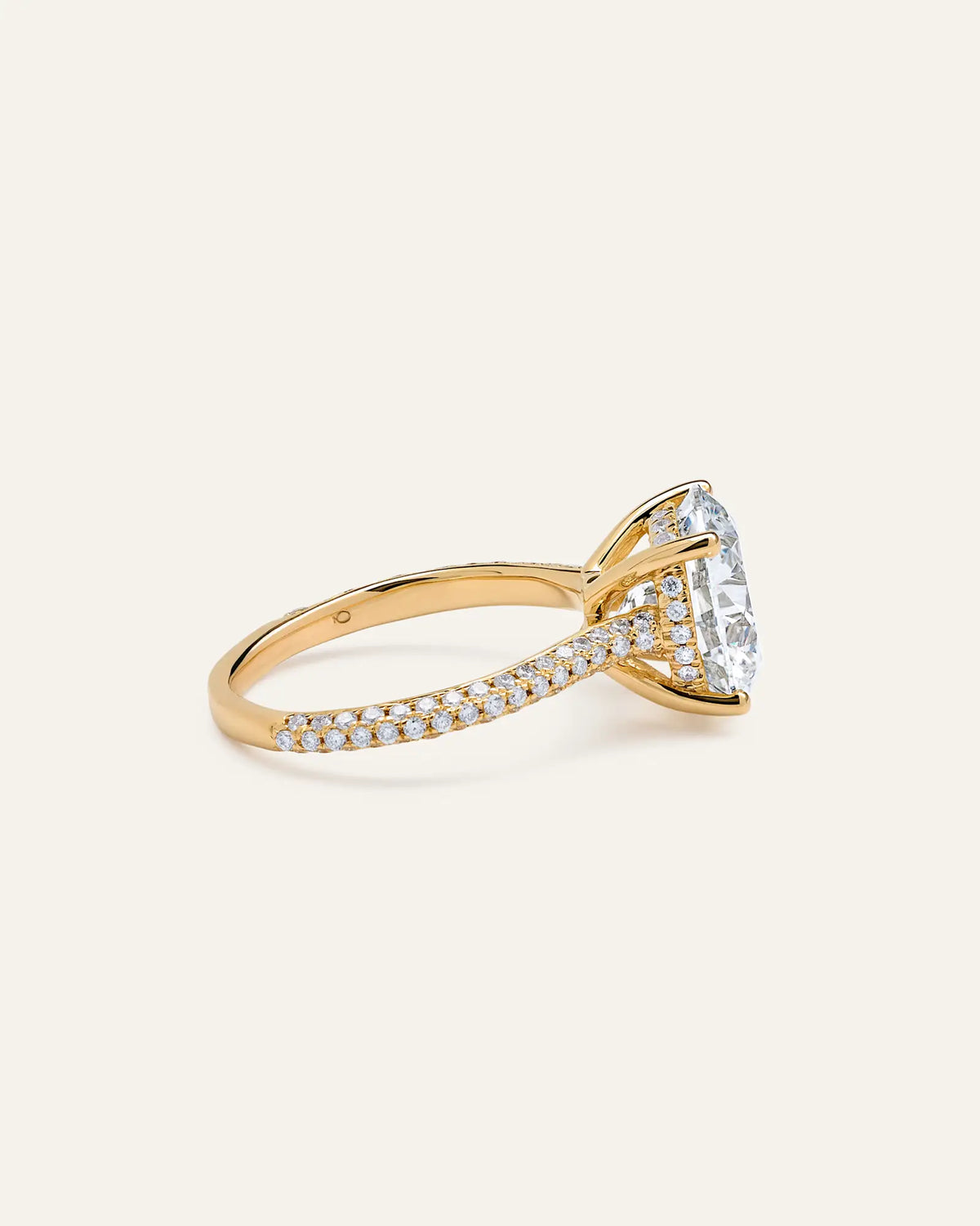 Lab Grown Diamond Round Pave Cathedral Engagement Ring - 5ct - US 1504