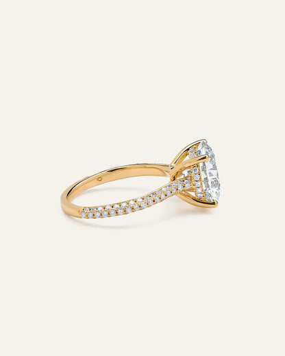 Lab Grown Diamond Round Pave Cathedral Engagement Ring - 5ct - US 1504