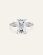 Lab Grown Diamond Emerald Pave Cathedral Engagement Ring - 5ct - US 0312